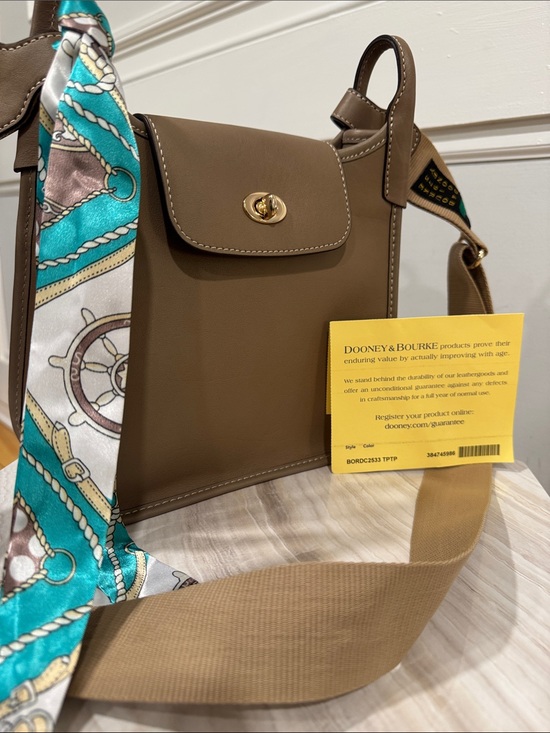 Dooney & Bourke Handbags - Dooney & Bourke Bag Penrose 2 Messenger 25 Taupe Leather Crossbody